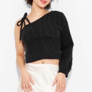 Wild Fable Black One-Shoulder Sweater, Size M, NWT
